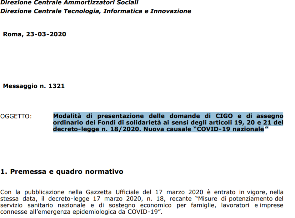 Messaggio modalità INPS Cattura